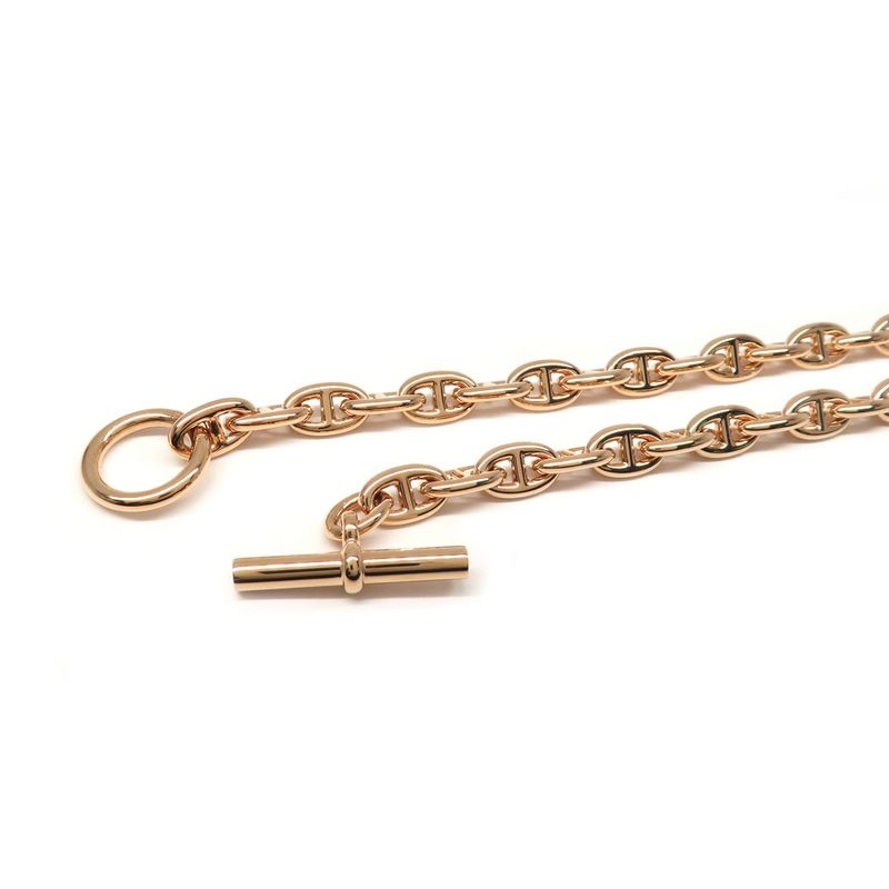 Hermes Necklace Chaine D'ancre T PM 62 Frames 18K Pink Gold 750 Pink