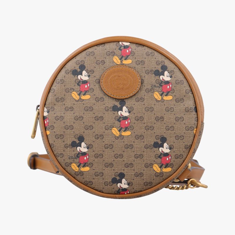 Gucci Disney Collaboration Mickey Mouse Beige And Multicolor PVC Coated Canvas