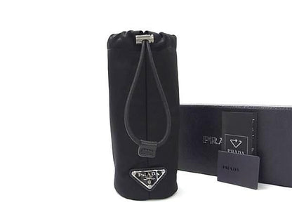 Prada 2xd004 Linylon Bottle Holder Bottle Case Women's Black Av8874