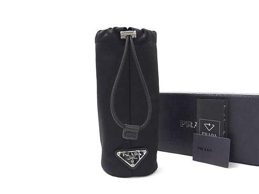 Prada 2xd004 Linylon Bottle Holder Bottle Case Women's Black Av8874
