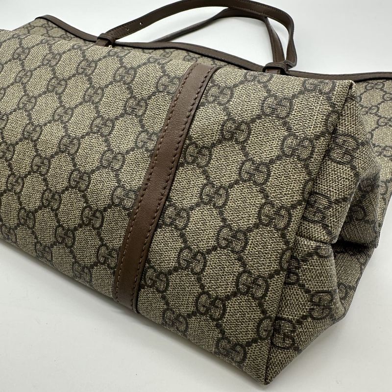 Gucci 308613 Tote Bag GG Supreme Leather Brown Ladies Men Fashion  Gift