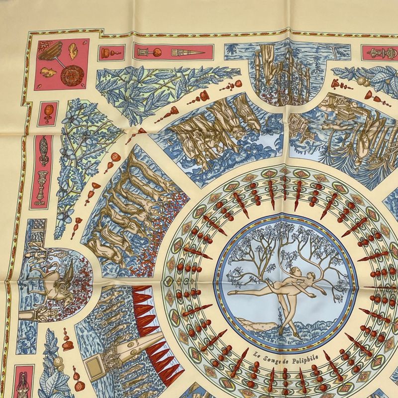 Hermes Scarf Carre 90 Polyfill Dreaming Beige