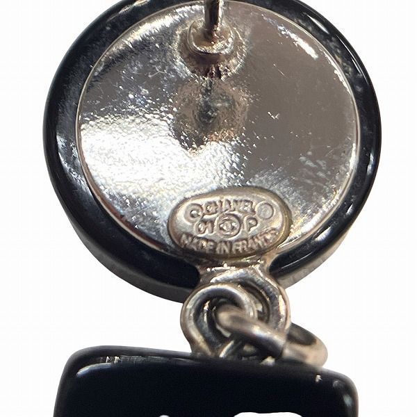 Chanel Earrings Coco Mark Mirror Black Gold Silver 01P Brand Accessories