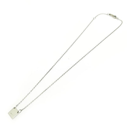 Gucci Silver Logo Square Plate Necklace 6.0g 925 Engraved 407864 Necklace