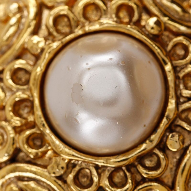 Chanel Vintage Gold Plated And Faux Pearl Ladies 138.3g Necklace