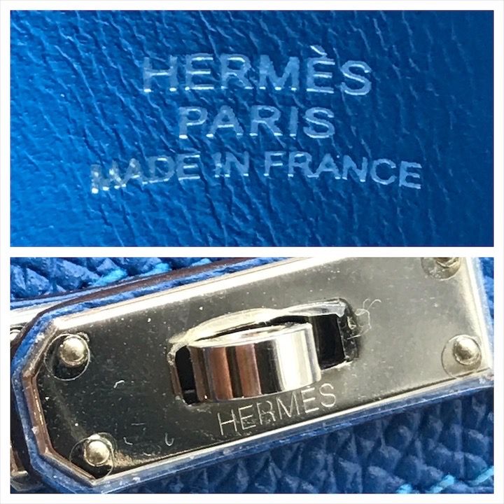 Hermes Tiny Birkin Epsom Mykonos Silver 2-Way Hand Shoulder Bag Blue Shikaku