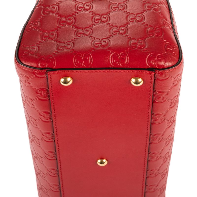 Gucci Boston Bandoliere Red Guccissima A