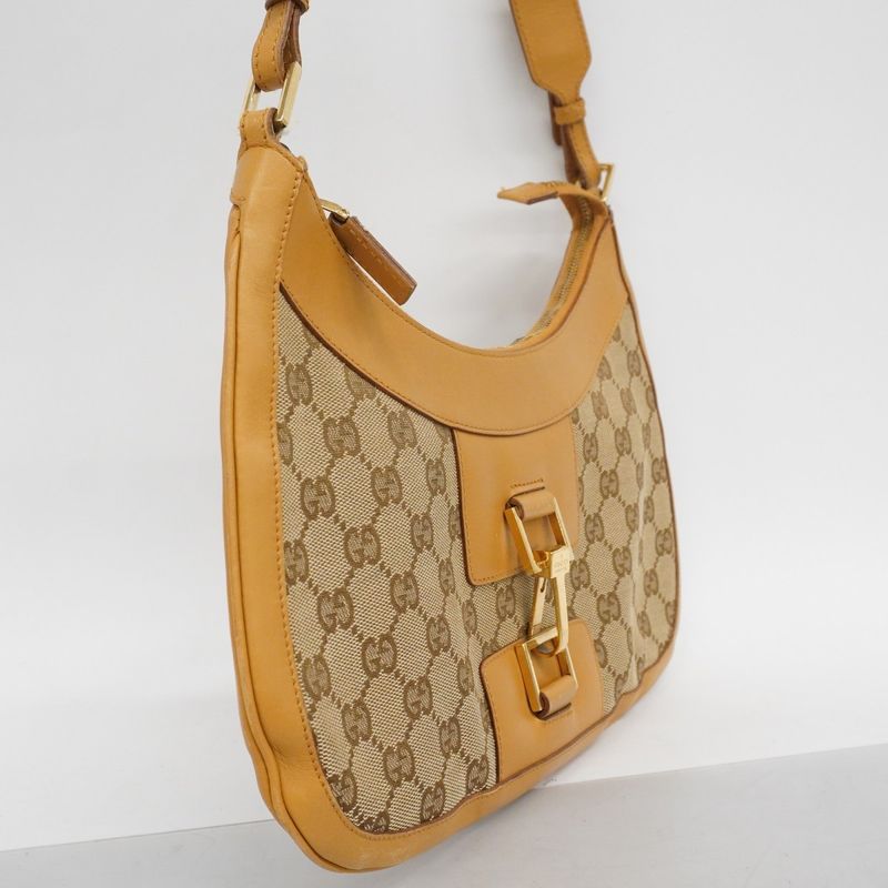 Gucci Shoulder Bag GG Canvas 001 4128 Canvas Beige Gold Hardware Women