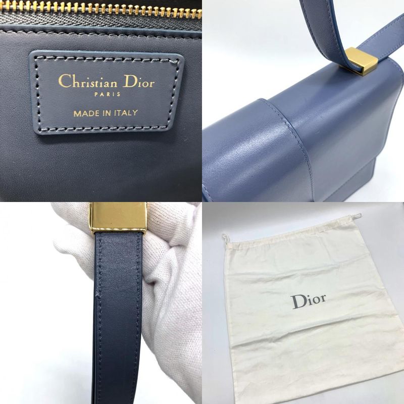 Dior Christian Dior 30 Montaigne Crossbody Shoulder Bag Blue Leather Women
