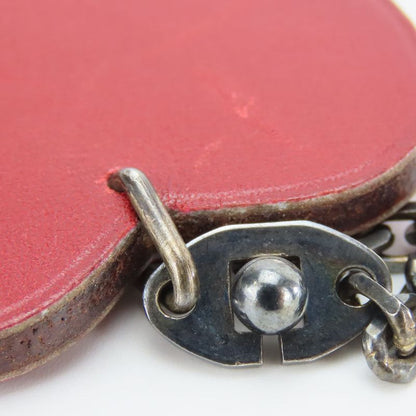 Hermes Bag Charm Apples Fruit Leather Silver 925 Red Silver Hardware Accessories
