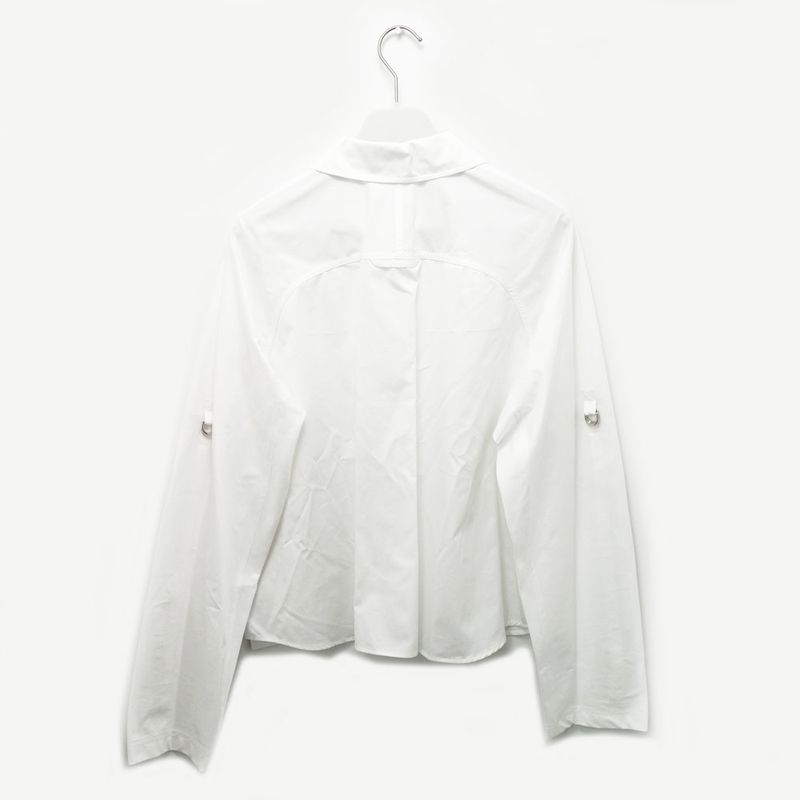 Hermes Shirt Cru De Sel White 36 Size Cotton Long Sleeve Women's