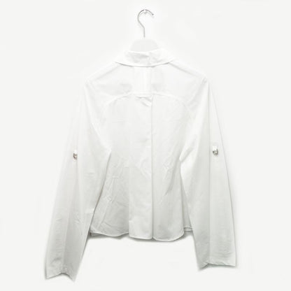 Hermes Shirt Cru De Sel White 36 Size Cotton Long Sleeve Women's