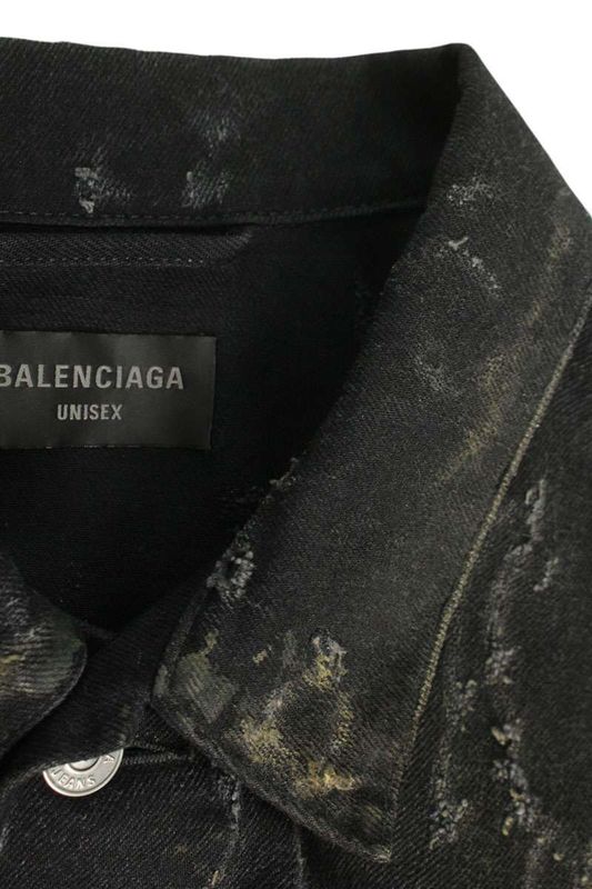 Balenciaga 748022 Tbp47 Super Destroy Oversize Denim Jacket Men's 1