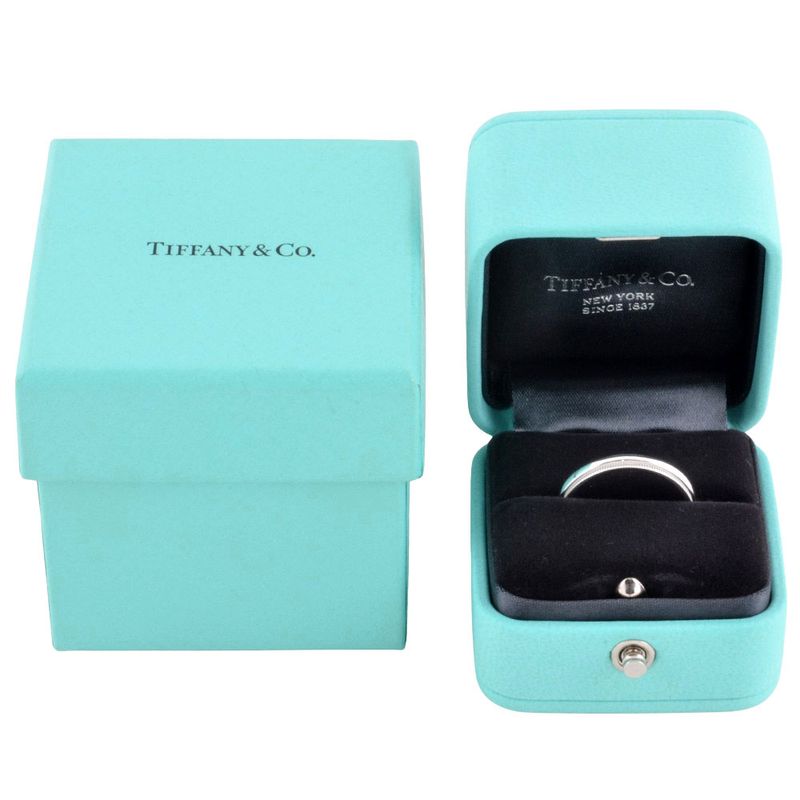 Tiffany & Co Tiffany & Co Milgrain Ring Size Approx 17 Pt950 61g Platinum 3mm