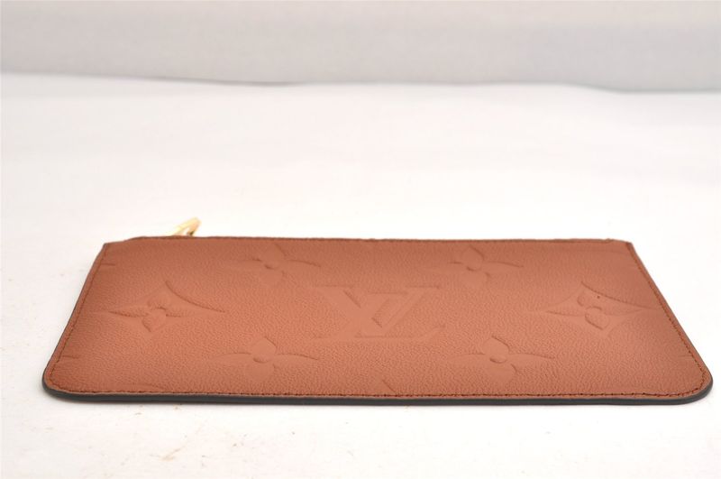 Louis Vuitton Monogram Empreinte Neverfull Pouch Wallet Brown LV 3394n