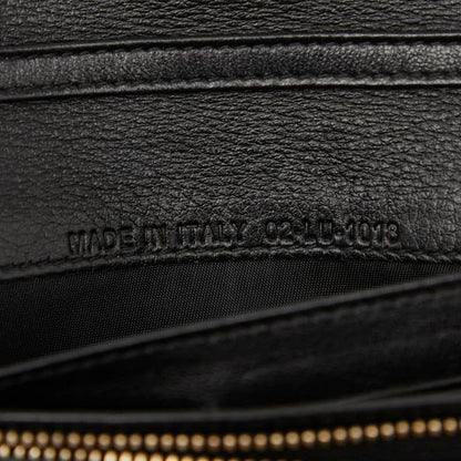 Dior Logo Chain Wallet Long Wallet Handbag Black Gold Patent Leather Women Dior