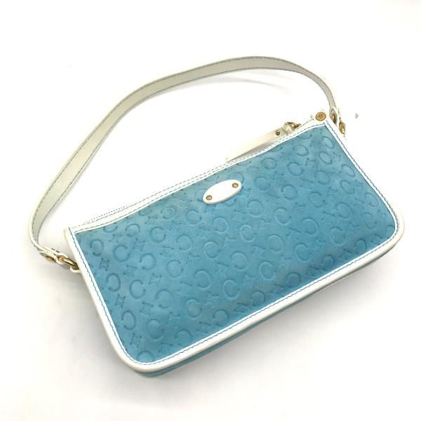 Celine Macadam Suede Hand Bag Blue