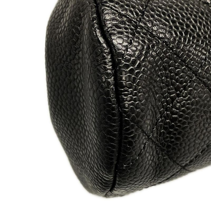 Chanel Clutch Bag Matelasse A46430 Black Silver Hardware / Clasp Closure