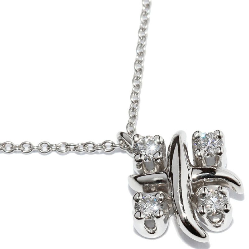 Tiffany & Co Pendant Necklace Pt950 Diamond 4P (021ct) Jean Schlumberger