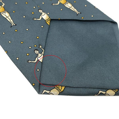 Hermes Necktie Jagring 9cm (3.54in) Silk Green and Yellow Blue Green Yellow