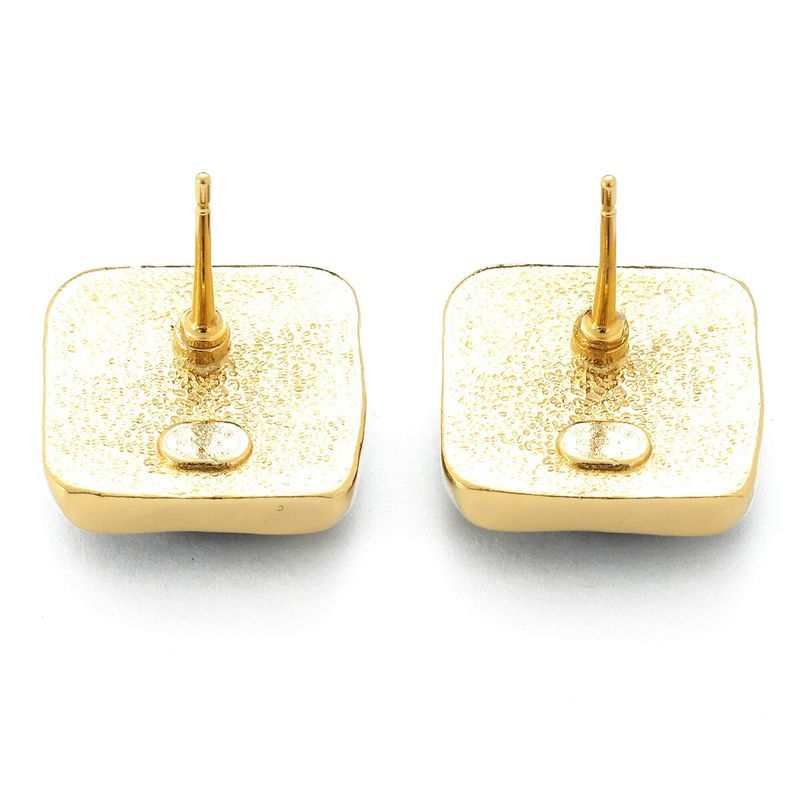 Chanel Earrings Square Earrings Gold/black