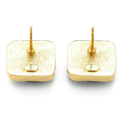 Chanel Earrings Square Earrings Gold/black