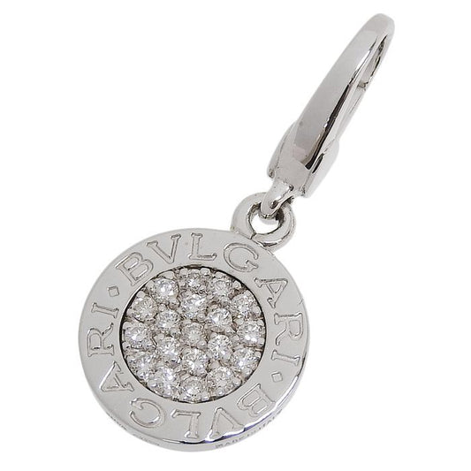 Bvlgari Diamond Pendant Top 18K White Gold 750 White Gold Diamond Charm