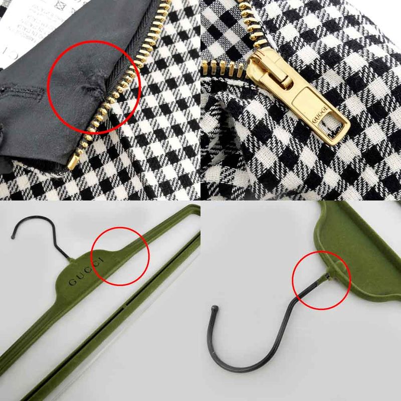 Gucci Pants Check Size 36 Black White 741239 Women's Apparel Women's