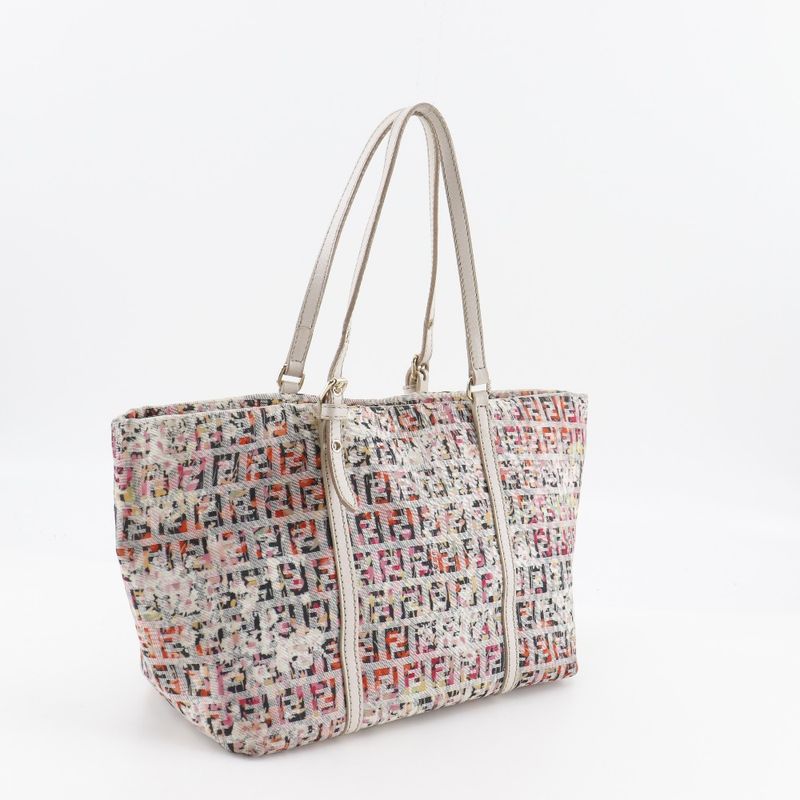 Fendi Zucchino 8bh214 Canvas Pink Ladies Tote Bag