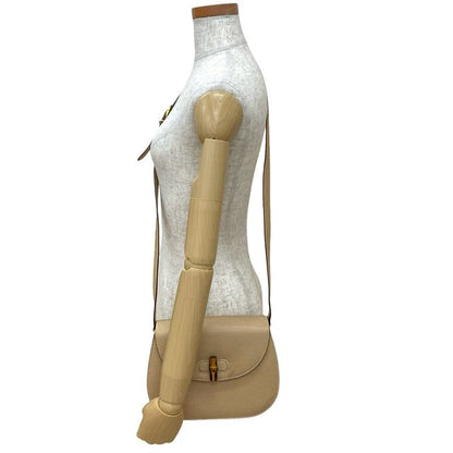 Gucci Vintage Bamboo Turnlock Leather Shoulder Bag
