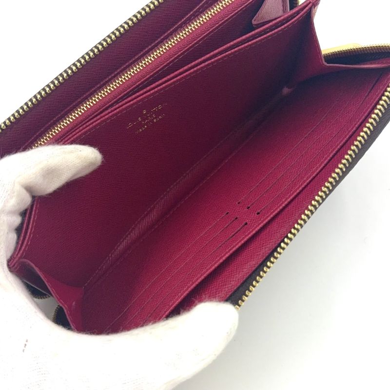 Louis Vuitton Zippy Wallet Monogram Fuchsia PVC Pink Purple And Brown Round