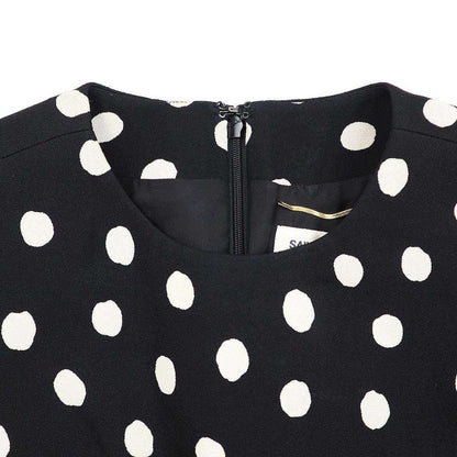 Saint Laurent Paris 20ss Rayon Dot Dress 582689 Y355v Black F34