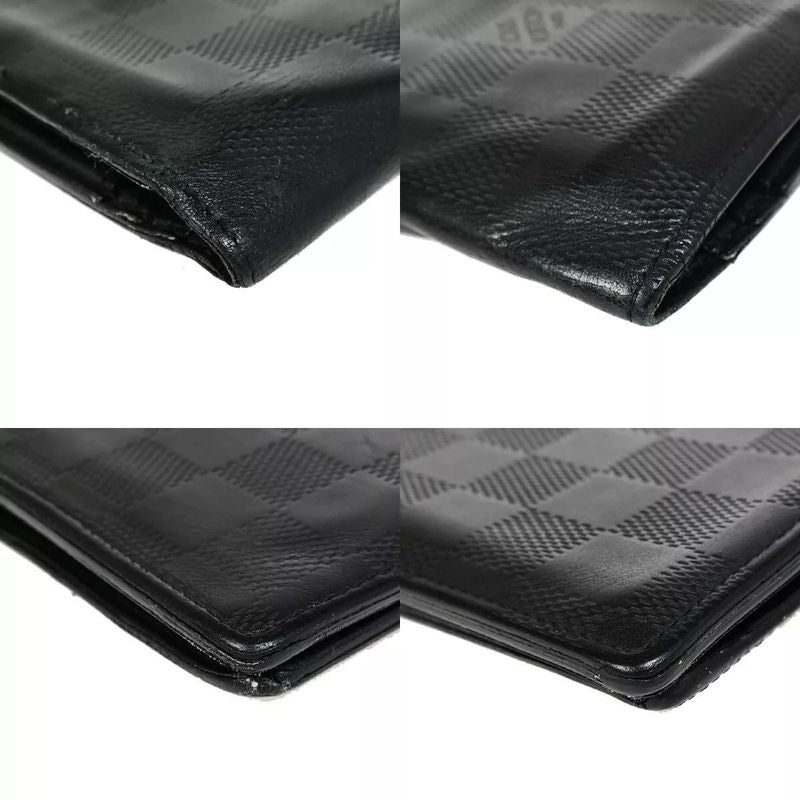 Louis Vuitton Long Wallet Damier Infini Portefeuille Blazer Black Leather