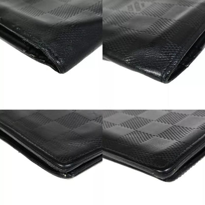 Louis Vuitton Long Wallet Damier Infini Portefeuille Blazer Black Leather
