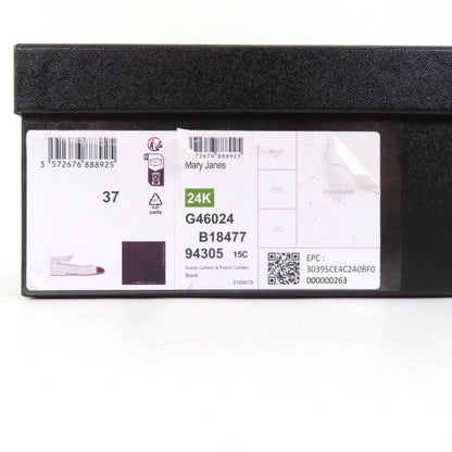 CHANEL 24K G46024 Coco Mark Mary Jane Patent Leather Use Ankle Strap Suede