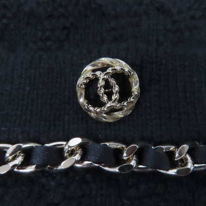 CHANEL P7524k10893 100% Cashmere Coco Mark Button Chain Design Knit Jacket