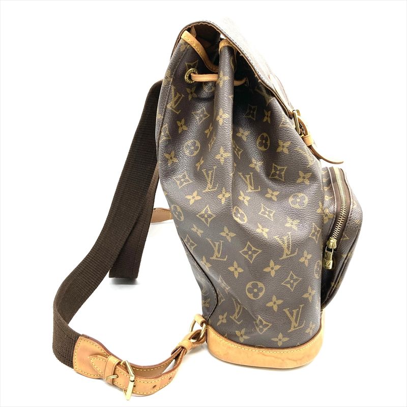 Louis Vuitton Montsouris Backpack Monogram Canvas M51135 Brown Gold Hardware