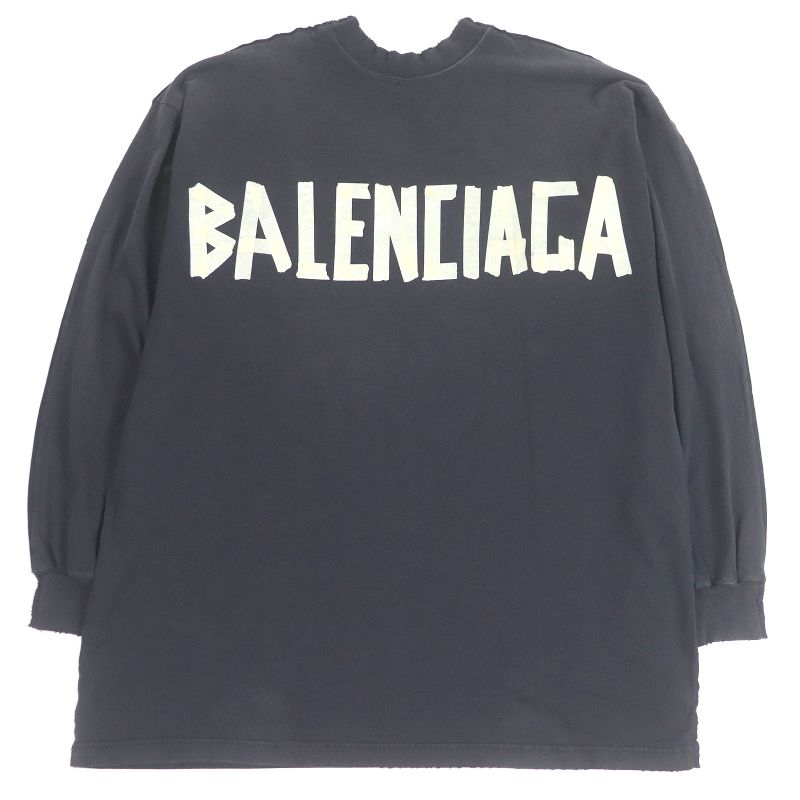 Balenciaga 24SS 791613 TAPE TYPE Oversized Damaged Docking Design Long Sleeve