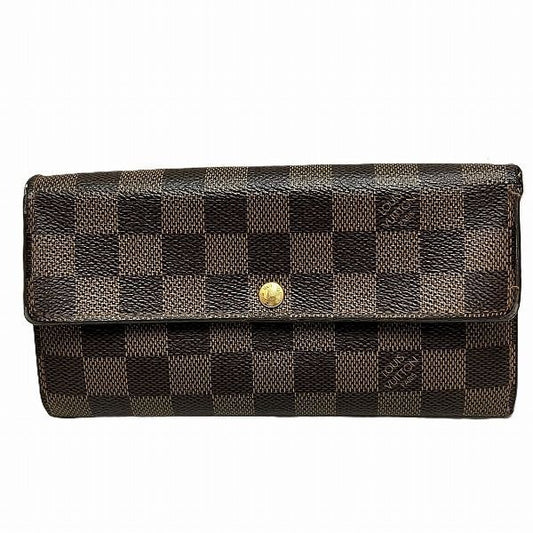 Louis Vuitton Damier Portefeuille Sarah N61734 Long Wallet With Two Folds Unisex