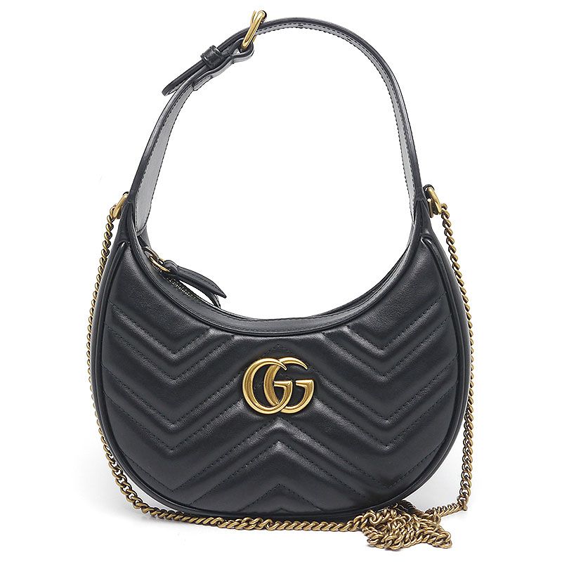 Gucci Half Moon Shape Mini Bag GG Marmont 2way Shoulder