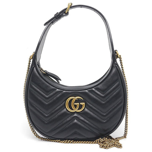 Gucci Half Moon Shape Mini Bag GG Marmont 2way Shoulder
