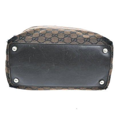 Gucci Tote Bag Canvas Leather Brown 07bs193