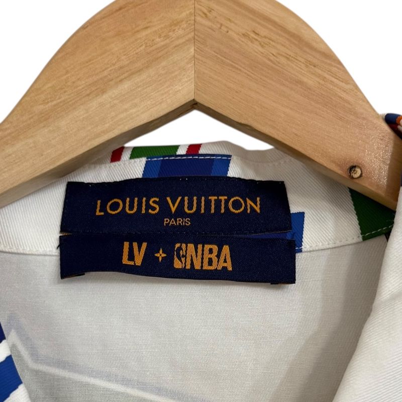 Cleaned Louis Vuitton Nba Collaboration Short Sleeve Shirt M White Men's Used