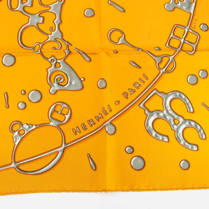 Hermes Carre 90 Silk Scarf Cheval Fusion Orange