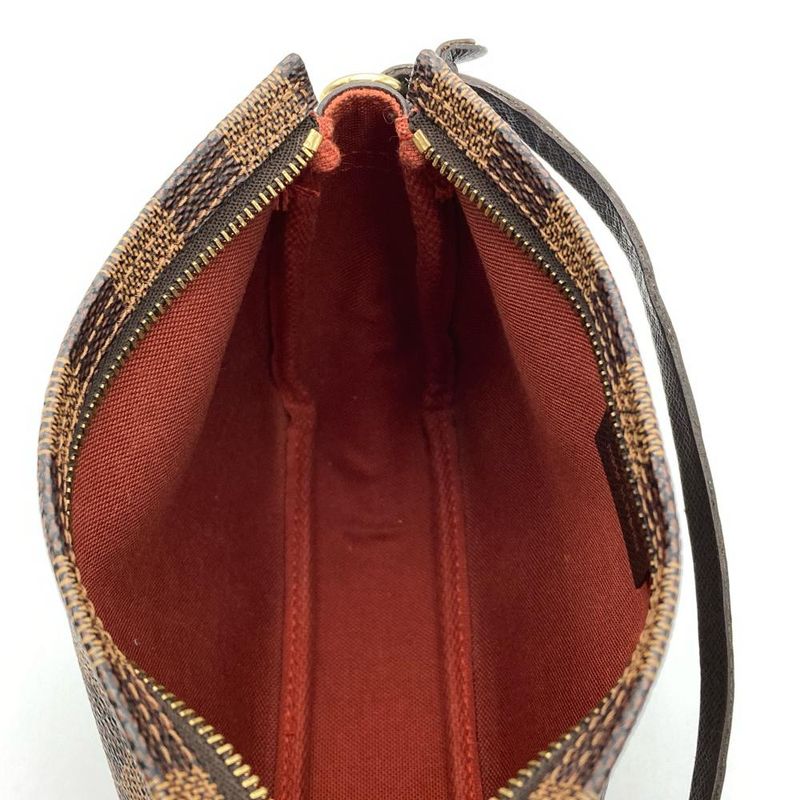 Louis Vuitton Trousse Makeup Pochette Hand Pouch Damier Ebène N51982 Brown