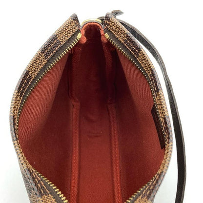 Louis Vuitton Trousse Makeup Pochette Hand Pouch Damier Ebène N51982 Brown
