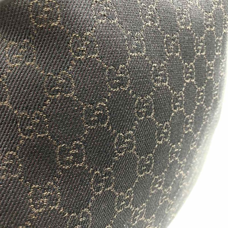 Gucci 179777 Shoulder Bag Brown GG Pattern Denim Women Men Fashion