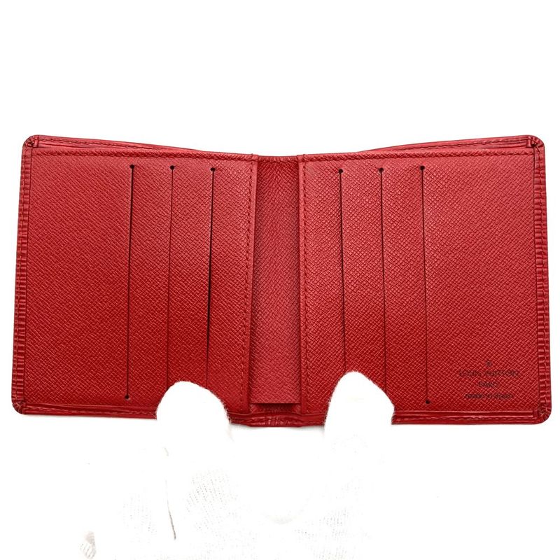 Louis Vuitton M63317 Portobier 6 Carte Cles Di Bifold Wallet Epi Red PVC Ladies