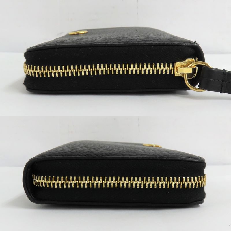 Gucci Double G Zip Around Wallet 456117 Black Gold Hardware Leather