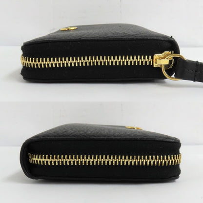 Gucci Double G Zip Around Wallet 456117 Black Gold Hardware Leather